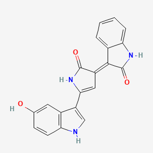 molecular formula C20H13N3O3 B8089317 (3E)-3-[5-(5-hydroxy-1H-indol-3-yl)-2-oxo-1H-pyrrol-3-ylidene]-1H-indol-2-one 