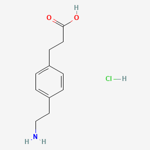 molecular formula C11H16ClNO2 B8089393 3-[4-(2-Aminoethyl)phenyl]propanoic acid HCl 