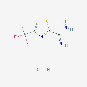 molecular formula C5H5ClF3N3S B8089395 4-(Trifluoromethyl)thiazole-2-carboximidamide hydrochloride 