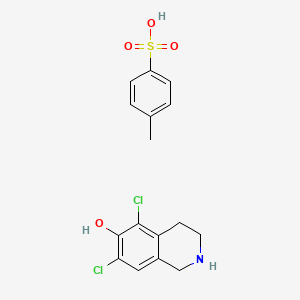 molecular formula C16H17Cl2NO4S B8089411 5,7-Dichloro-1,2,3,4-tetrahydroisoquinolin-6-ol,4-methylbenzenesulfonate 
