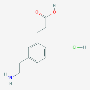 molecular formula C11H16ClNO2 B8089438 3-(3-(2-Aminoethyl)phenyl)propanoic acid hydrochloride 