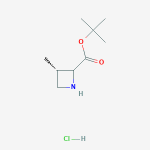molecular formula C9H18ClNO2 B8089440 tert-Butyl (3S)-3-methylazetidine-2-carboxylate hydrochloride 