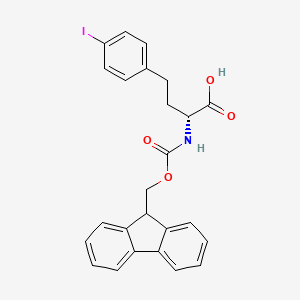molecular formula C25H22INO4 B8089487 (R)-2-((((9H-Fluoren-9-yl)methoxy)carbonyl)amino)-4-(4-iodophenyl)butanoic acid 