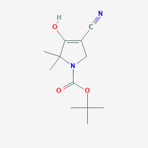 molecular formula C12H18N2O3 B8089494 tert-butyl 4-cyano-3-hydroxy-2,2-dimethyl-2,5-dihydro-1H-pyrrole-1-carboxylate 