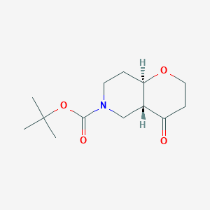 molecular formula C13H21NO4 B8089557 trans-tert-butyl4-oxohexahydro-2H-pyrano[3,2-c]pyridine-6(7H)-carboxylate 