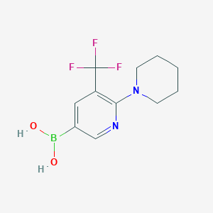 molecular formula C11H14BF3N2O2 B8089607 (6-(Piperidin-1-yl)-5-(trifluoromethyl)pyridin-3-yl)boronic acid 
