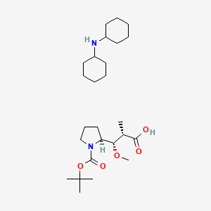 molecular formula C26H48N2O5 B8089616 N-cyclohexylcyclohexanamine;(2S,3S)-3-methoxy-2-methyl-3-[(2S)-1-[(2-methylpropan-2-yl)oxycarbonyl]pyrrolidin-2-yl]propanoic acid 