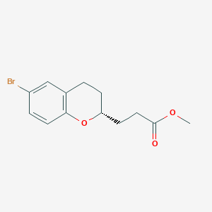 molecular formula C13H15BrO3 B8089644 Methyl (R)-3-(6-bromochroman-2-yl)propanoate 