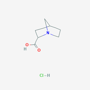 molecular formula C7H12ClNO2 B8089675 (2R,4R)-1-Azabicyclo[2.2.1]heptane-2-carboxylic acid hydrochloride 