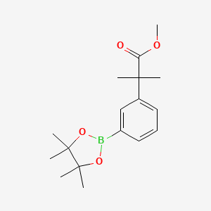 molecular formula C17H25BO4 B8089695 Methyl 2-methyl-2-(3-(4,4,5,5-tetramethyl-1,3,2-dioxaborolan-2-yl)phenyl)propanoate 