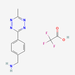 molecular formula C12H12F3N5O2 B8089699 (4-(6-Methyl-1,2,4,5-tetrazin-3-yl)phenyl)methanamine 2,2,2-trifluoroacetate 