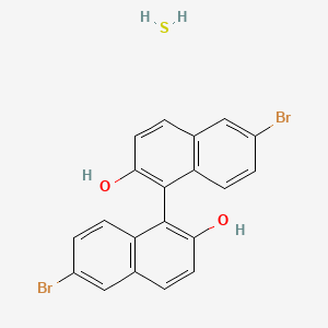 molecular formula C20H14Br2O2S B8089722 6-Bromo-1-(6-bromo-2-hydroxynaphthalen-1-yl)naphthalen-2-ol;sulfane 