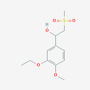 molecular formula C12H18O5S B8089751 1-(3-乙氧基-4-甲氧基苯基)-2-(甲磺酰基)乙醇 