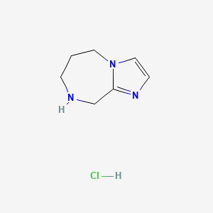 molecular formula C7H12ClN3 B8089762 6,7,8,9-Tetrahydro-5H-Imidazo[1,2-A][1,4]Diazepine Hydrochloride 
