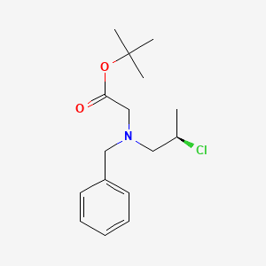 molecular formula C16H24ClNO2 B8089787 tert-Butyl (R)-N-benzyl-N-(2-chloropropyl)glycinate 