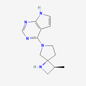 molecular formula C13H17N5 B8089793 4-((3S,4R)-3-甲基-1,6-二氮杂螺[3.4]辛-6-基)-7H-吡咯并[2,3-d]嘧啶 