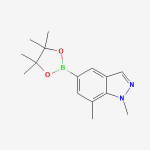 molecular formula C15H21BN2O2 B8089823 1,7-Dimethyl-5-(4,4,5,5-tetramethyl-1,3,2-dioxaborolan-2-yl)-1H-indazole 