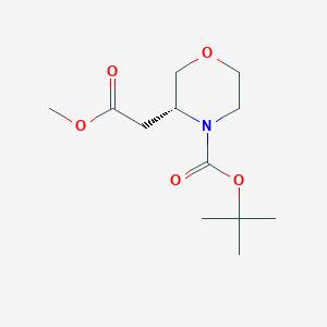 molecular formula C12H21NO5 B8089882 (R)-tert-butyl 3-(2-methoxy-2-oxoethyl)morpholine-4-carboxylate 