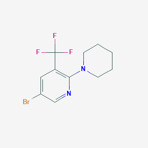 molecular formula C11H12BrF3N2 B8089898 5-BRomo-2-(piperidin-1-yl)-3-(trifluoromethyl)pyridine 