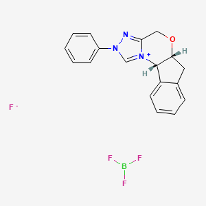 molecular formula C18H16BF4N3O B8089909 (5aR,10bS)-2-Phenyl-5a,10b-dihydro-4H,6H-indeno[2,1-b][1,2,4]triazolo[4,3-d][1,4]oxazin-2-iumtetrafluoroborate 