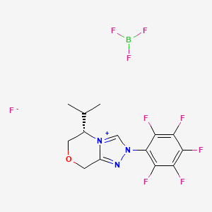 (5S)-5,6-Dihydro-5-(1-methylethyl)-2-(2,3,4,5,6-pentafluorophenyl)-8H-1,2,4-triazolo[3,4-c][1,4]oxazinium tetrafluoroborate