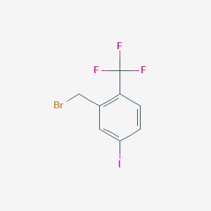 molecular formula C8H5BrF3I B8090020 2-(Bromomethyl)-4-iodo-1-(trifluoromethyl)benzene 