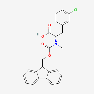 molecular formula C25H22ClNO4 B8090034 (S)-2-((((9H-Fluoren-9-yl)methoxy)carbonyl)(methyl)amino)-3-(3-chlorophenyl)propanoic acid 