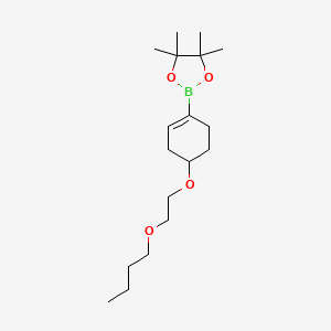 molecular formula C18H33BO4 B8090105 2-(4-(2-Butoxyethoxy)cyclohex-1-en-1-yl)-4,4,5,5-tetramethyl-1,3,2-dioxaborolane 