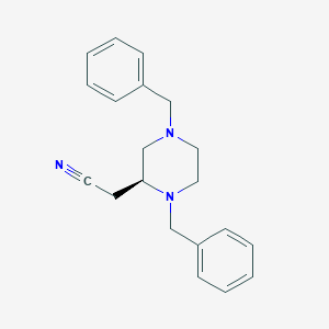 molecular formula C20H23N3 B8090116 (S)-2-(1,4-Dibenzylpiperazin-2-yl)acetonitrile 
