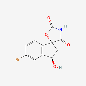 molecular formula C11H8BrNO4 B8090167 (1R,3R)-5-bromo-3-hydroxy-2,3-dihydrospiro[indene-1,5'-oxazolidine]-2',4'-dione 