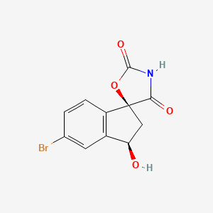 molecular formula C11H8BrNO4 B8090172 (1S,3R)-5-Bromo-3-hydroxy-2,3-dihydrospiro[indene-1,5'-oxazolidine]-2',4'-dione 