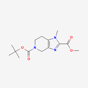 molecular formula C14H21N3O4 B8090174 5-(tert-Butyl) 2-methyl 1-methyl-1,4,6,7-tetrahydro-5H-imidazo[4,5-c]pyridine-2,5-dicarboxylate 