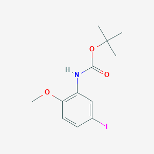 molecular formula C12H16INO3 B8090233 Tert-butyl n-(5-iodo-2-methoxyphenyl)carbamate 