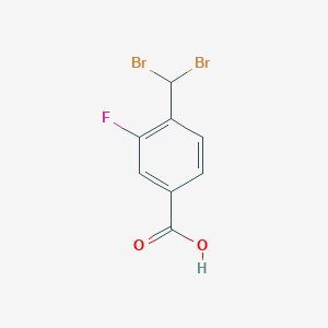 molecular formula C8H5Br2FO2 B8090245 4-(Dibromomethyl)-3-fluorobenzoic acid 