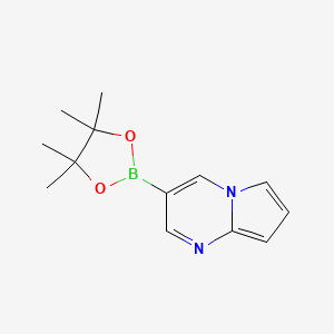 molecular formula C13H17BN2O2 B8090271 3-(4,4,5,5-Tetramethyl-1,3,2-dioxaborolan-2-yl)pyrrolo[1,2-a]pyrimidine 