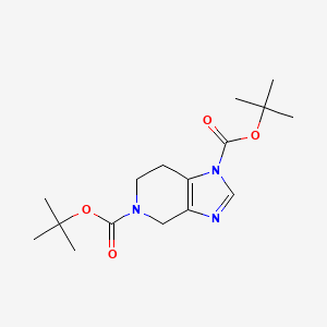 molecular formula C16H25N3O4 B8090312 di-tert-Butyl 6,7-dihydro-1H-imidazo[4,5-c]pyridine-1,5(4H)-dicarboxylate 