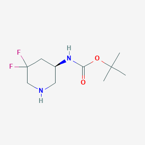 molecular formula C10H18F2N2O2 B8090328 tert-Butyl (R)-(5,5-difluoropiperidin-3-yl)carbamate 