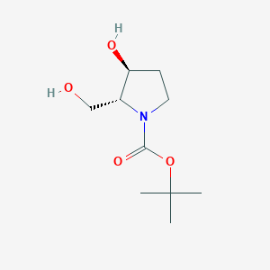 molecular formula C10H19NO4 B8090332 (2R,3S)-tert-butyl 3-hydroxy-2-(hydroxymethyl)pyrrolidine-1-carboxylate 