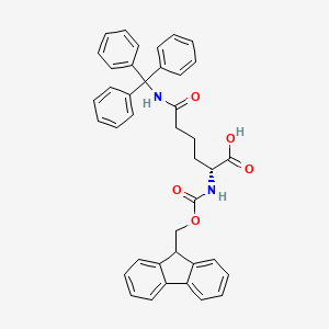 molecular formula C40H36N2O5 B8090356 (R)-Fmoc-2-Amino-5-(trityl-carbamoyl)pentanoic acid 