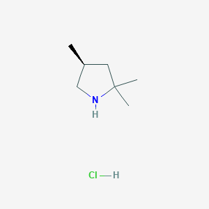 molecular formula C7H16ClN B8090368 (S)-2,2,4-trimethylpyrrolidine hydrochloride 