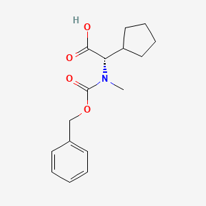 molecular formula C16H21NO4 B8090403 (S)-2-(((Benzyloxy)carbonyl)(methyl)amino)-2-cyclopentylacetic acid 