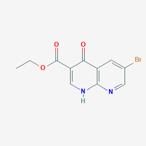 molecular formula C11H9BrN2O3 B8090411 Ethyl 6-bromo-4-oxo-1,4-dihydro-1,8-naphthyridine-3-carboxylate 