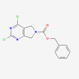 molecular formula C14H11Cl2N3O2 B8090418 Benzyl 2,4-dichloro-5,7-dihydro-6H-pyrrolo[3,4-d]pyrimidine-6-carboxylate 