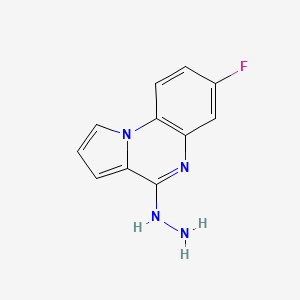 molecular formula C11H9FN4 B8090422 (E)-7-Fluoro-4-hydrazono-4,5-dihydropyrrolo[1,2-a]quinoxaline 