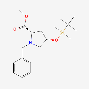 molecular formula C19H31NO3Si B8090522 (2S,4S)-methyl 1-benzyl-4-((tert-butyldimethylsilyl)oxy)pyrrolidine-2-carboxylate 