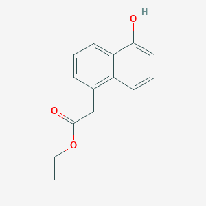 molecular formula C14H14O3 B8090532 Ethyl 2-(5-hydroxynaphthalen-1-yl)acetate 