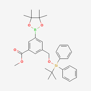 molecular formula C31H39BO5Si B8090554 Methyl 3-(((tert-butyldiphenylsilyl)oxy)methyl)-5-(4,4,5,5-tetramethyl-1,3,2-dioxaborolan-2-yl)benzoate 
