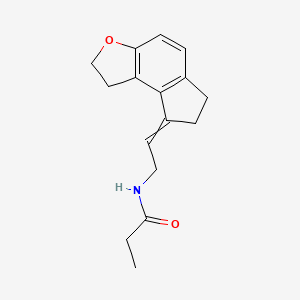 molecular formula C16H19NO2 B8090561 PropanaMide, N-[2-(1,2,6,7-tetrahydro-8H-indeno[5,4-b]furan-8-ylidene)ethyl]- 