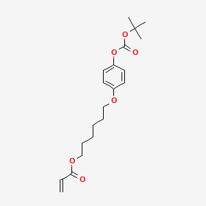 molecular formula C20H28O6 B8090569 6-(4-((Tert-butoxycarbonyl)oxy)phenoxy)hexyl acrylate 