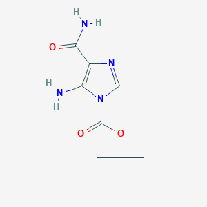 molecular formula C9H14N4O3 B8090570 tert-butyl 5-amino-4-carbamoyl-1H-imidazole-1-carboxylate 